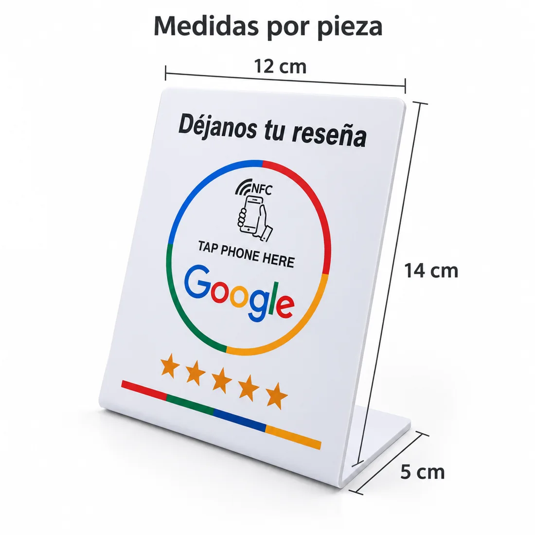 Exhibidor Google blanco con base