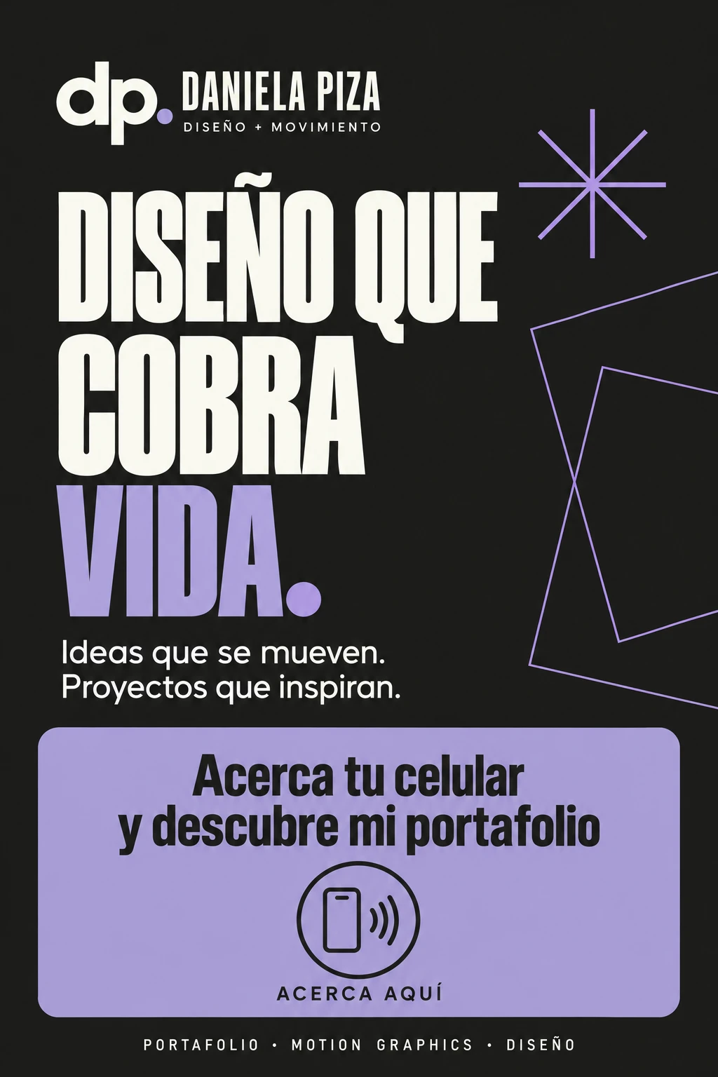 Ejemplo original de NFC personalizado del portafolio de Daniela Piza