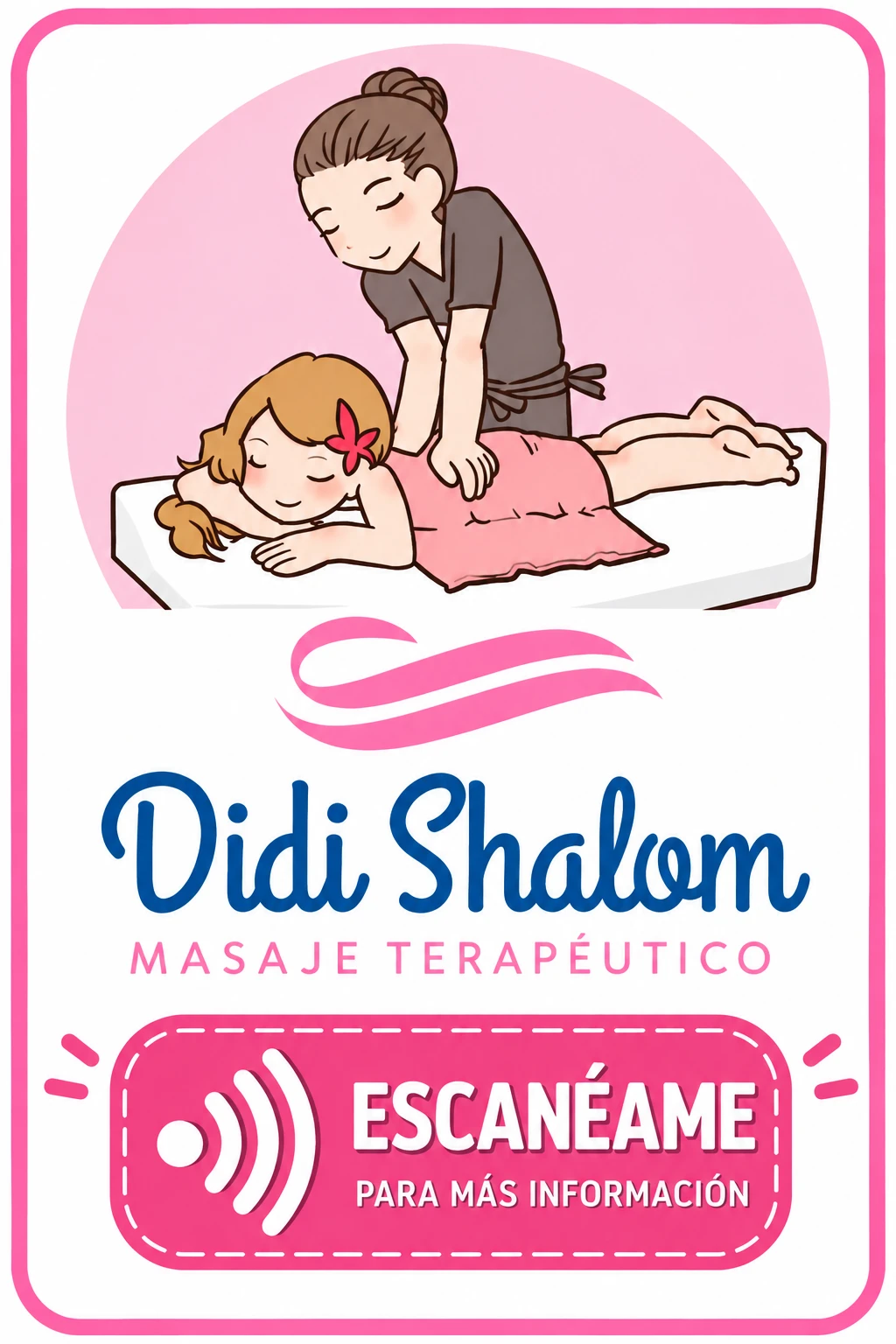 Ejemplo NFC personalizado de Didi Shalom, masaje terapéutico